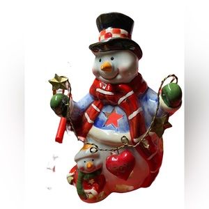 Snowman tea light candleholder